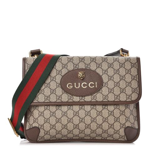 gucci supreme flat messenger bag|gucci neo vintage messenger bag.